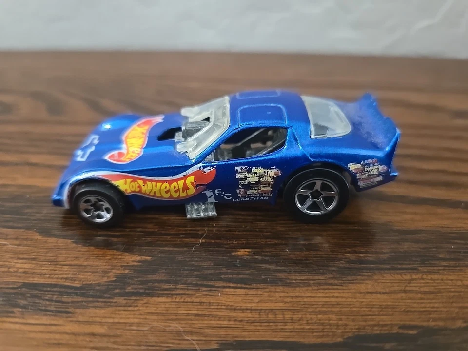 De colección 1977 Hot Wheels Pontiac Firebird Divertido Coche Azul Chevy Logo Diecast Foto 1 de 4
