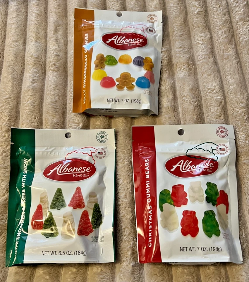 3 件套阿尔巴尼亚圣诞口香糖-7 盎司-EXP。 1/27-全新带标签! — 第 1/1 张图片