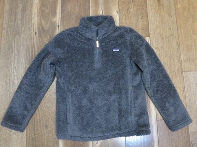 Patagonia 65495 Girl's Gray Los Gatos 1/4-Zip Sherpa Pullover Sz L 12 - Image 1 of 4