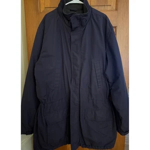 Lands' End Big &Tall Insulated Parka Men XXL (50-52) Navy Polartec Fleece Lining - Picture 1 of 15