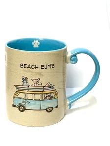 Beach Bums Ceramic Stoneware Mug Spectrum Designz Blue Sky 16oz Coffee Dogs - Picture 1 of 5