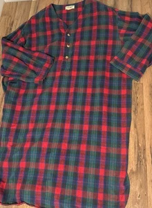 True VTG 80s 3X Men’s Holiday Plaid Long Sleep Shirt Gown St John’s Bay USA Made - Picture 1 of 9