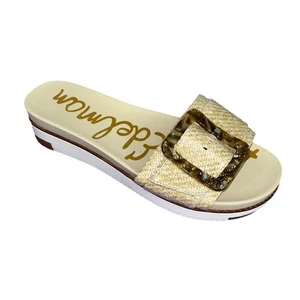 Sam Edelman NWOB Ariane Eggshell Weave Slide Sandals Women’s Size 9W/40 - Imagen 1 de 8