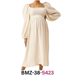 NOTHING FITS BUT Women's Classic Nursing Aoi Dress, Soft Aoi Maternity Gown, S - Picture 1 of 8