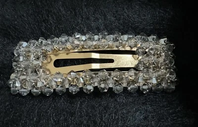 Horquilla a presión con cuentas de cristal - Elegante pinza de pelo acrílica perla para mujer gris claro Foto 1 de 3