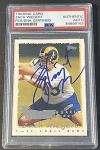 Zach Weigert 1995 Topps Rookie Card Signed Nebraska PSA/DNA Slabbed - Picture 1 of 2
