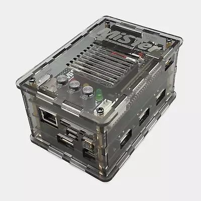 MISTERFPGA MiSTer FPGA Case For Analog IO Board and USB Hub Shadow Grey Perspex