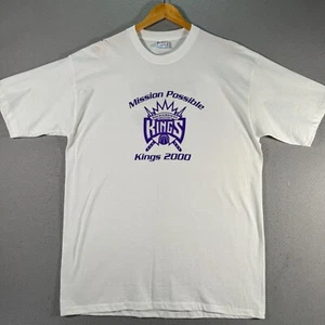 Vintage Sacramento Kings Mission Possible T-Shirt Adult XL White Graphic NBA - Picture 1 of 12
