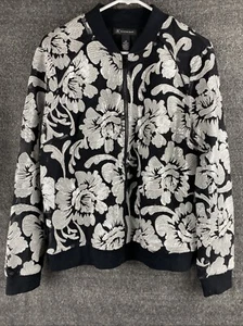 INC International Concepts Womens Sz M Sequin Floral Full Zip Jacket - Picture 1 of 11