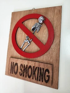 "Señal de no fumar" hecha a mano corte láser y esqueleto 3d placa de pared puerta de fumar - Imagen 1 de 10