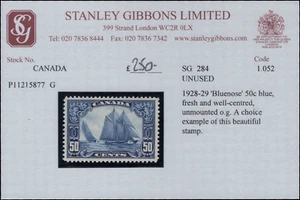 SAVOYSTAMPS-Canada Stamp-1928-29-Scott# 158 Schooner-MNH-Stanley Gibbons Card - Picture 1 of 1