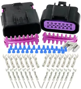 Delphi 14-Pin 15AMP GT 150 Gauge 16 18 GA Wire Kit 14-Conductor Sealed Connector - Picture 1 of 7