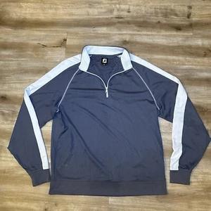 FJ Foot Joy Golf Quarter Zip Mens Large Gray White Pull Over Long Sleeve Light - Picture 1 of 11