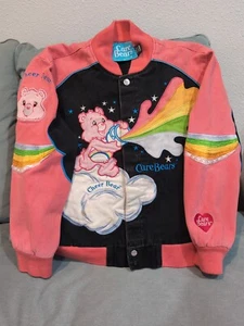 Vintage Care Bears Nascar Racing Cheer Jacket Girls Youth 2XL Rainbows - Picture 1 of 16
