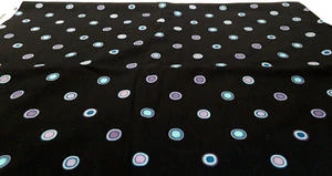 BTY Black Cotton Fabric w/Blue & Purple Circle Dots Hobby Lobby - Picture 1 of 3
