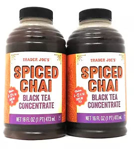 2 Packs Trader Joe’s Spiced Chai Black Tea Concentrate 16 FL OZ Each Pack - Picture 1 of 3