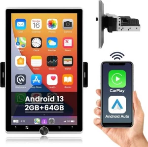 Radio estéreo para automóvil giratoria automática 10,4" 1DIN Android13 RDS - Imagen 1 de 21