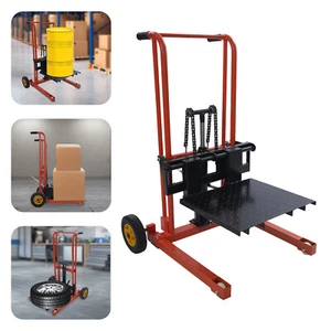 Hydraulic Material Lift 450lbs Winch Stacker Adjustable Pallet Dolly Lift 6-80cm - Picture 1 of 16