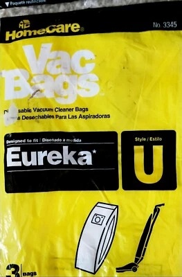 Home Care Vacuum Bags Eureka Bravo And Powerline Style U No.3045  Total 5 Bags - Image 1 of 4