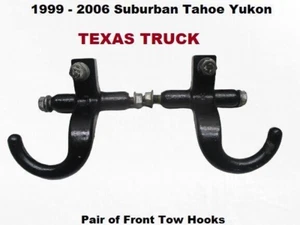 15709129 15709128 99 to 06 Silverado Tahoe Yukon Set of Front Tow Hooks OEM - Picture 1 of 12