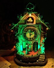 Lemax Spooky Town Cursed Cuckoo Haus Clock Grim Reaper Witch Halloween Animated