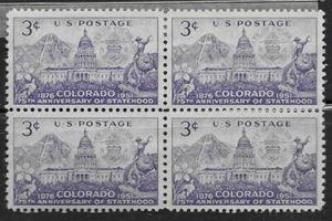 1951 US Scott # 1101 COLORADO 75th ANNIVERSARY OF STATEHOOD  3c  Block of 4 MNH - Picture 1 of 1