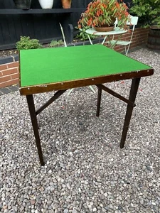 Vintage Card Table Folding Table With Green Baize Top - Picture 1 of 11