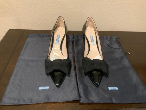 Scarpe décolleté Prada Calzature Donna in pelle verniciata nuove con scatola 9 5 M 2 1 2" dust bag nere