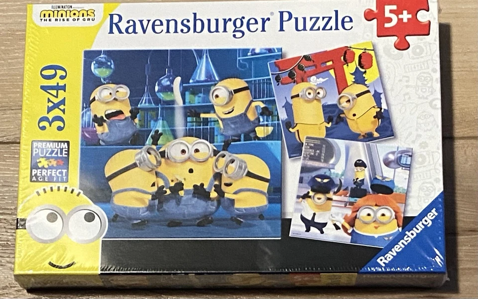 Quebra-cabeças Ravensburger 05082 Funny Minions 3x49 peças NOVO E LACRADO VENDEDOR EUA - Imagem 1 de 1
