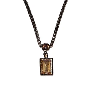 Givenchy Gold Tone Faceted Crystal Pendant Necklace, Chain 16" + 3", N63 - Picture 1 of 9