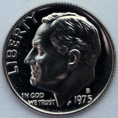 1975-S Proof Roosevelt Dime Cover