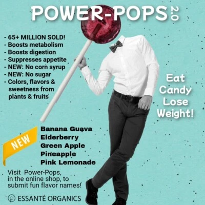 NEW Power Pops 2.0    Trial Pack of 10 Lollipops Diet Lose Weight Candy NO Sugar - Image 1 of 3