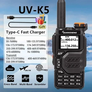 Per Quansheng UVK5 Walkie Talkie 50-600 MHz Full Band AM DTMF Scrambler NOAA - Foto 1 di 15