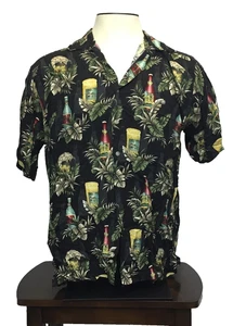 PIERRE CARDIN TROPICAL SHORT SLEEVE SHIRT MEN Large 100% Raylon - Picture 1 of 5