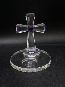 PartyLite Crystal Cross Tealight Amethyst Purple Candle Holder 5" Retired - Picture 1 of 11