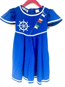 Alyssa, Toddler/children Dress Sailor Sz 5, Navy, Collar. - Picture 1 of 9