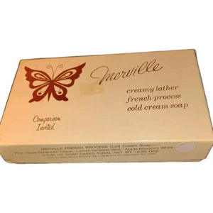Vntg Merville Cold Cream Soap "Spice" Creamy Lather French Process Boxed 3 Bars - Picture 1 of 3