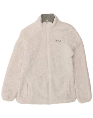 FILA Womens Fleece Jacket UK 12 Medium White Polyester AO05 - Image 1 of 4
