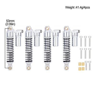 4PCS Shock Absorbers 53-78mm Oil Damper for 1/18 Traxxas TRX4-M RC Crawler Car - Image 1 of 4