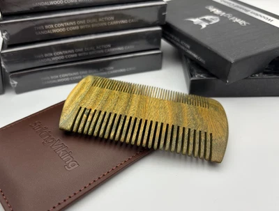 STRIKING VIKING Wood BEARD Comb SANDALWOOD Double-Sided *GIFT WRAP* NIP/ NEW! - Image 1 of 4