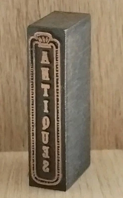Vintage "ANTIQUES" Printing Letterpress Printer Wood Type Block 2"x 7/8"x 1/2" - Image 1 of 4