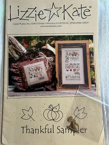 Lizzie Kate- Thankful Sampler Chart & Charm - Picture 1 of 3