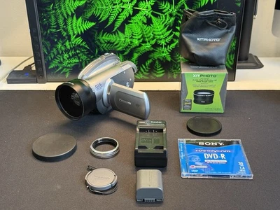 Panasonic VDR-D210 Camcorder + Battery, Charger, DVD, Wide Lens + Caps - Image 1 of 4