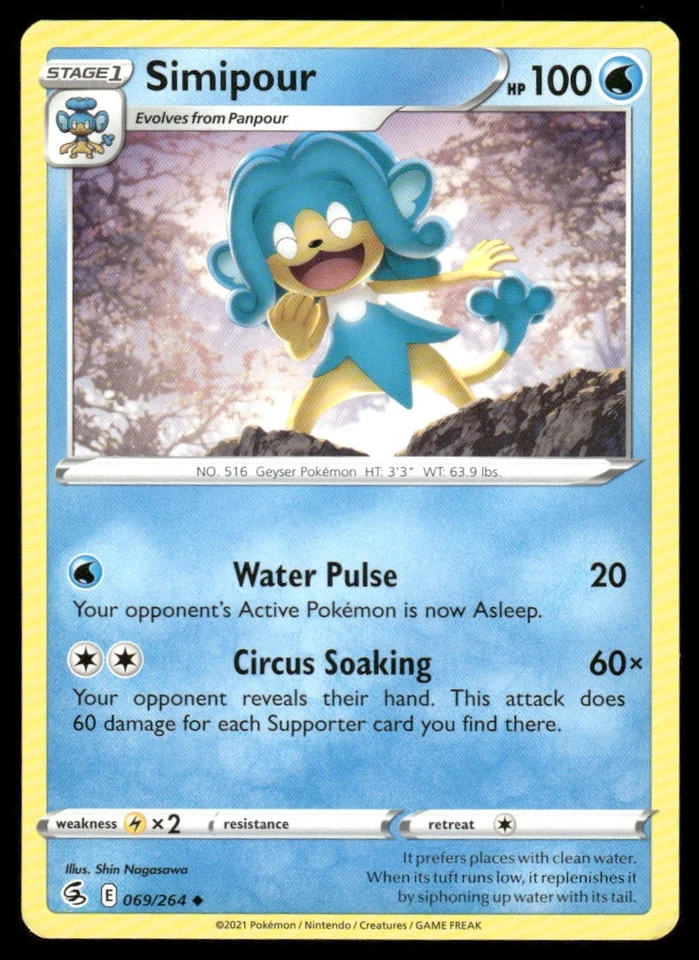 Simipour Uncommon SWSH08: Fusion Strike 069/264 NM - Image 1 of 1