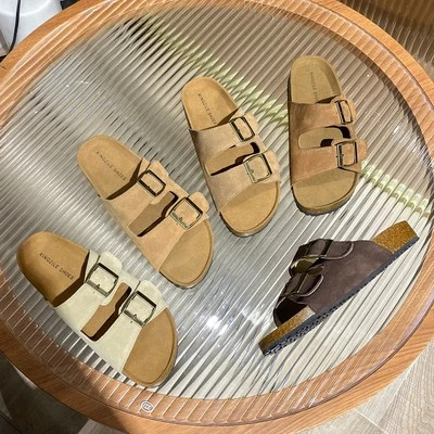 Nuevas Chanclas LEATHERSTOCK Para Mujer Moda Personalidad Una Palabra Foto 1 de 4