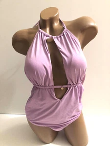Victoria's Secret Sexy Padded One-Piece Swimsuit Monokini Shine Lilac L,XL NWT - Picture 1 of 4