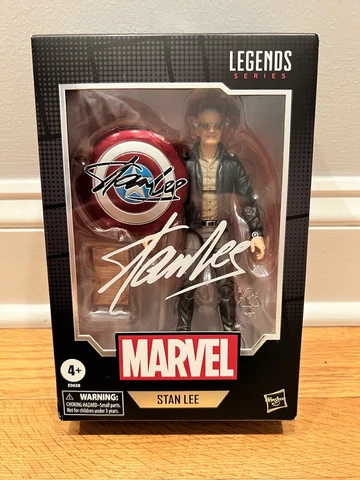 Hasbro Marvel Legends Excelsior Stan Lee 6" Figure Signed Shield Sealed Cover