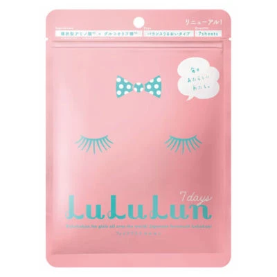 LULULUN Pink Balance Moisture Face Mask ~ 7 Sheets - Image 1 of 2