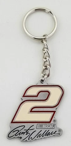 "RUSTY WALLACE #2" Pewter Metal Nascar Driver Car Collectible Keychain *NEW* Cover