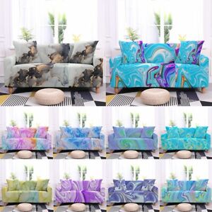 Colorful Marble Printed Sofa Covers Elastic 1/2/3/4-seater Furniture Protector